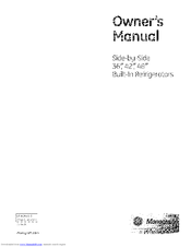 GE Monogram ZISP420DXSS Owner's Manual