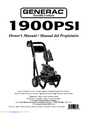 Generac Portable Products 1900PSI 1908-0 Owner's Manual