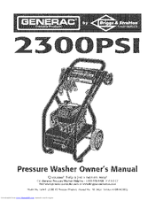 Generac Portable Products 2300PSI 1674-0 Owner's Manual