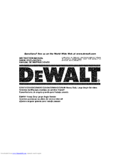 DEWALT D284931 Instruction Manual