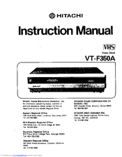 Hitachi VT-F350A Instruction Manual