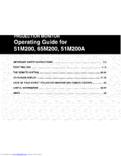 Hitachi 51M200 Operating Manual