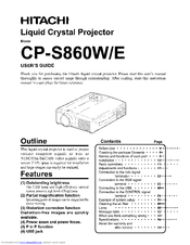 Hitachi CP-S860W User Manual