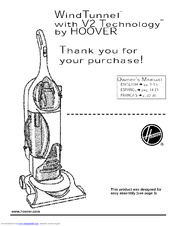 Hoover WindTunnel U8142-900 Owner's Manual