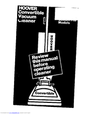 Hoover Convertible U4337 Owner's Manual