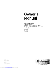 Ge Monogram Advantium 240V Speedcook Oven Owner's Manual