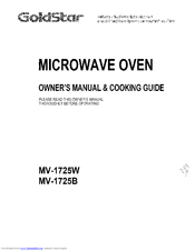 GOLDSTAR MV-1725W Owner's Manual & Cooking Manual