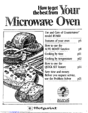 Hotpoint Countersaver RVM60 Use And Care Manual