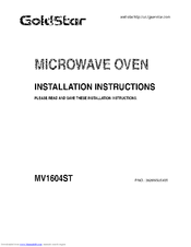 Goldstar MV1604ST Installation Instructions Manual