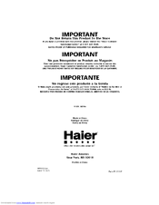 HAIER HBP08GNA User Manual