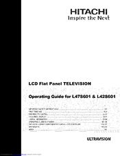 HITACHI UltraVision L47S601 Operating Manual