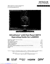 HITACHI UitraVision L42S503 Operating Manual
