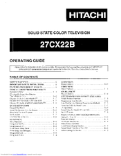 HITACHI 27CX22B Operating Manual