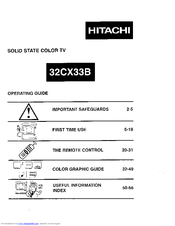 HITACHI 32CX33B Operating Manual
