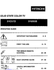HITACHI 31CX4B, 31UX5B Operating Manual