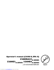 HUSQVARNA X Series Operator's Manual