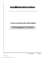 ICP PAF Series Installation Instructions Manual