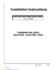 ICP GPFM Series Installation Instructions Manual