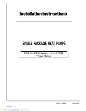 Icp PHF Series Installation Instructions Manual