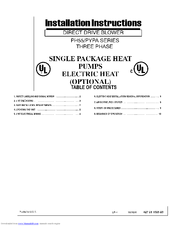 ICP PH55 Series Installation Instructions Manual