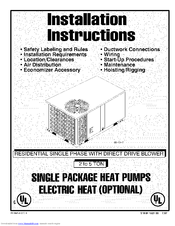 ICP PHAD42N1K2 Installation Instructions Manual