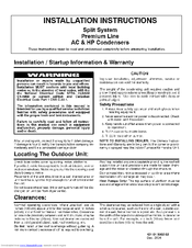 ICP NAC224AKA1 Installation Instructions Manual