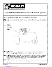 Kobalt Air compressor Operator's Manual