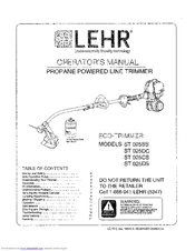 LEHR ST 025SS Operator's Manual