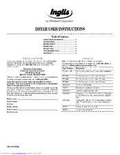 Inglis IED4400VQ0 User Instructions