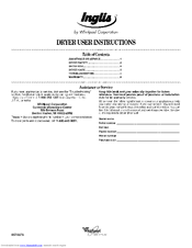 Inglis IEX3000RQ0 User Instructions
