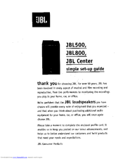 JBL JBL CENTER Setup Manual