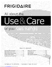 FRIGIDAIRE XFGF3000LWB Use & Care Manual