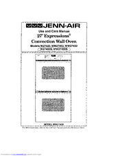 Jenn-Air EXPRESSIONS W27400S Use And Care Manual