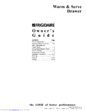 Frigidaire PLEW30S3ACA Owner's Manual