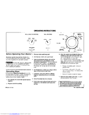 Frigidaire Washer Operating Instructions