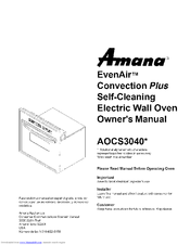Amana EvenAir AOCS3040WW Owner's Manual
