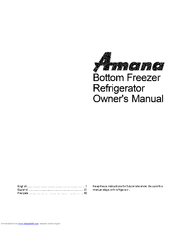 AMANA BX22S5E Owner's Manual
