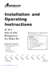 AMANA IC10-S and Installation And Operating Instructions Manual