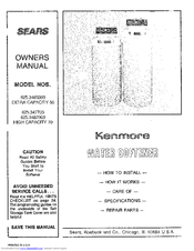 Kenmore 625.347703 Owner's Manual