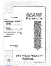 Kenmore 95639 Use Use, Care, Safety Manual