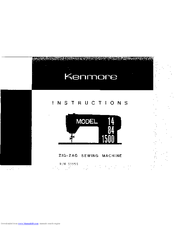 Kenmore 14 Instructions Manual