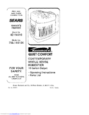 Sears Quiet Comfort 42-14410 Owner's Manual