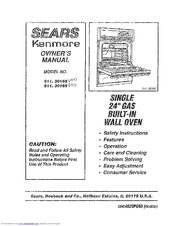 Kenmore 911.30168690 Owner's Manual