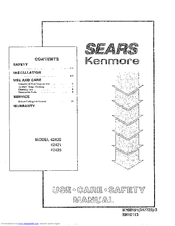 Kenmore 42425 Use, Care, Safety Manual