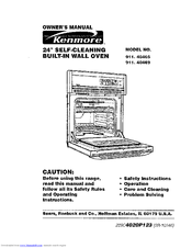 Kenmore 911.40465 Owner's Manual