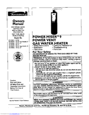 Kenmore POWER MISER 153.35962 Owner's Manual
