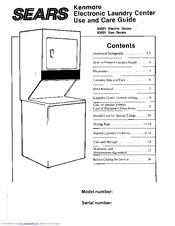 Kenmore 93901 Series Use And Care Manual