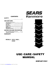 Kenmore 93325 Use Use, Care, Safety Manual