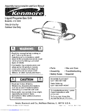 Kenmore 415.16105 Assembly Instructions/Use And Care Manual