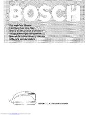 BOSCH BSG813..UC Series Use And Care Manual